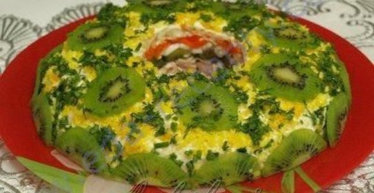 Салат с киви Малахитовый браслет