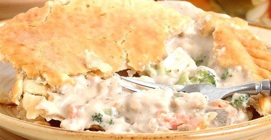 Зимний пирог с курицей и овощами