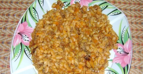 Плов из перловки в мультиварке