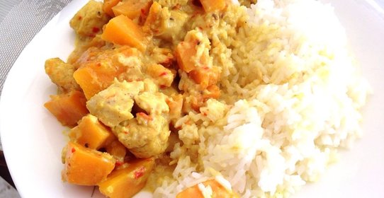Тыквенный карри с курицей