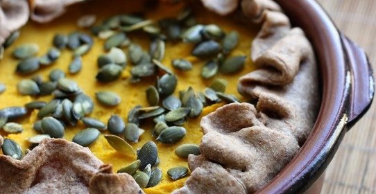 Открытый пирог с тыквой