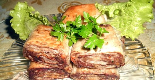 Мясные рулеты из лаваша
