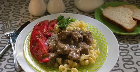 Телятина с грибами