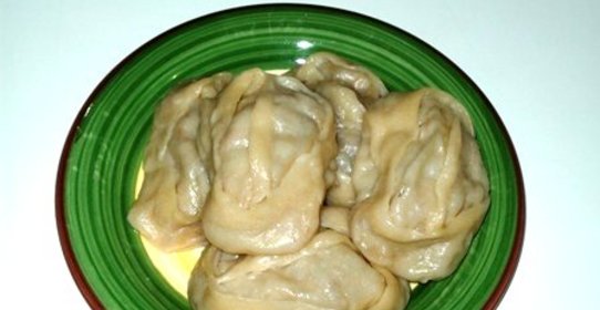 Манты с тыквой и фаршем