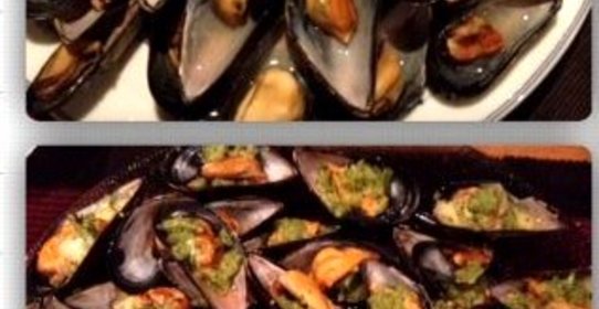 Мидии с чесночной заправкой