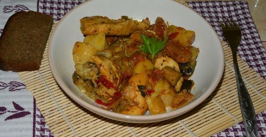 Рататуй с курицей