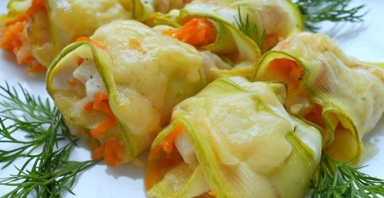 Нежные рулетики из кабачков