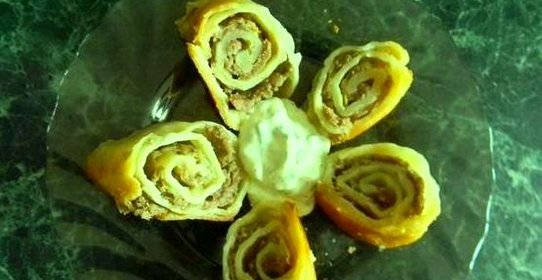 Рулет Mинутка на сковороде