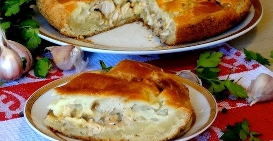Пирог с курицей и луком