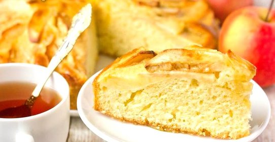 Яблочный пирог со сливочной заливкой