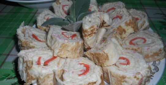 Рулет из лаваша с крабовым мясом