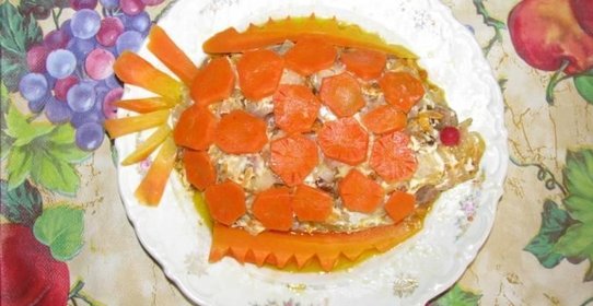 Салат Рыбка с копченой рыбой