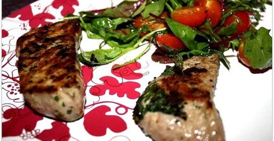 Говядина жареная на гриле с мятой и кориандром