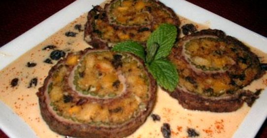 Утиные рулеты с тыквенно-грибной начинкой