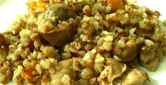 Гречка с желудками в мультиварке