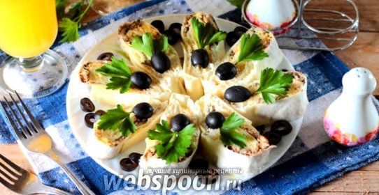 Рулет из лаваша со шпротами