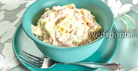 Салат из копчёной курицы с омлетом