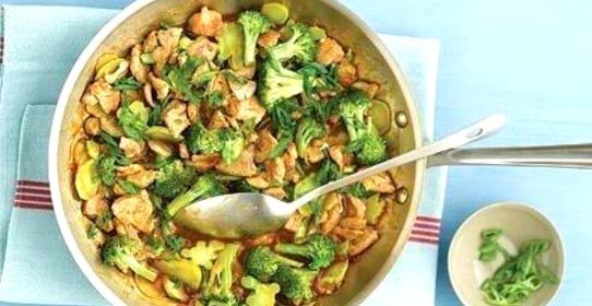 Жареная свинина с брокколи