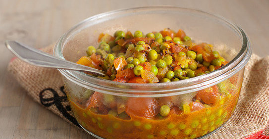 Гарнир из зеленого горошка