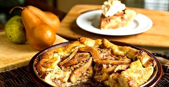 Песочный пирог с грушами