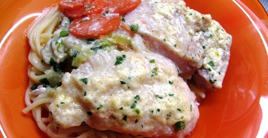 Филе пангасиуса в молочном соусе с овощами