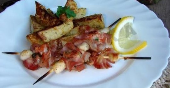 Шашлычки из гребешка и лосося