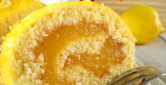 Лимонный рулет из бисквитного теста