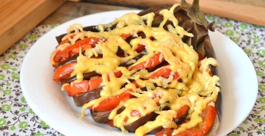 Баклажан, запеченный веером в духовке