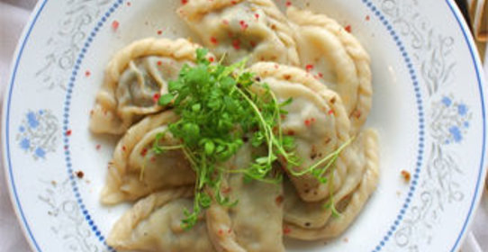 Вареники с фасолью и грибами