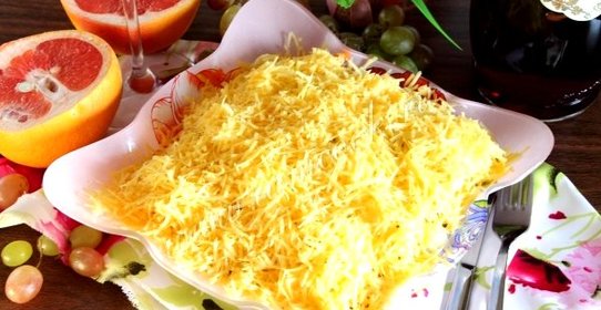 Охотничий салат с курицей