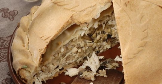 Курник с рисом и грибами