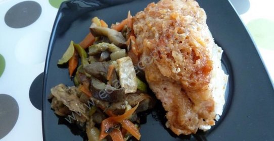 Семга запеченная с овощами в духовке