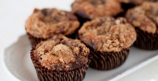 Банановые маффины с шоколадом