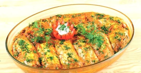 Постные голубцы с грибами