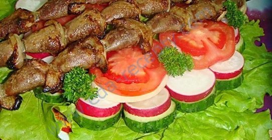 Шашлык из куриных сердечек