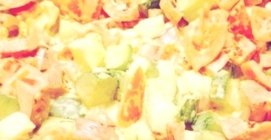 Салат летний с куриными яйцами