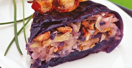 Капустный пирог с беконом