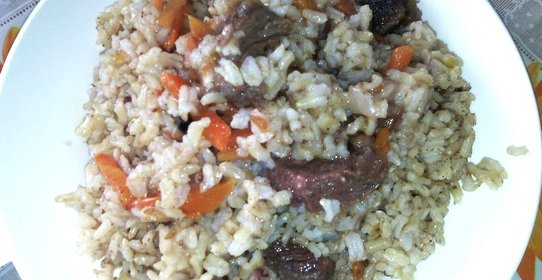 Плов с бурым рисом