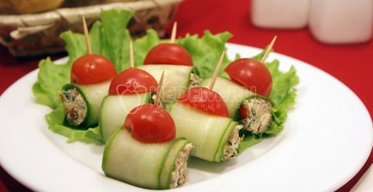 Рулетики из огурцов с начинкой