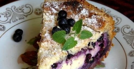 тврожный пирог с черникой