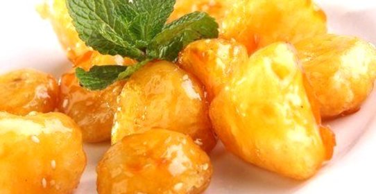 Пасы пинго (фрукты в карамели)