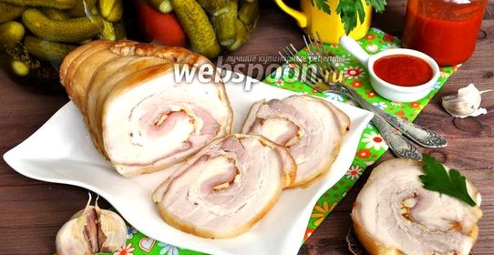 Рулет из подчеревка в мультиварке