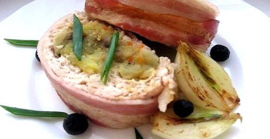 Куриный фарш с грибами