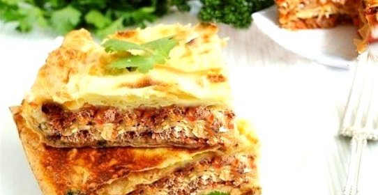 Пирог из тонкого лаваша