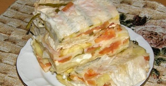 Слоеный пирог из лаваша