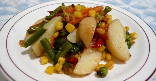 Теплый салат на скорую руку