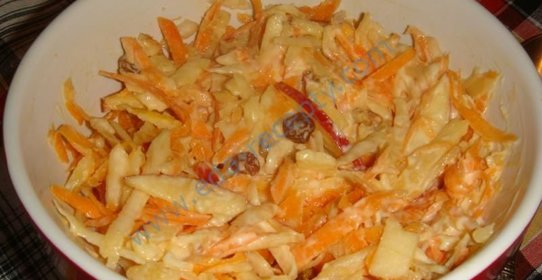 Салат с морковью сельдереем и изюмом