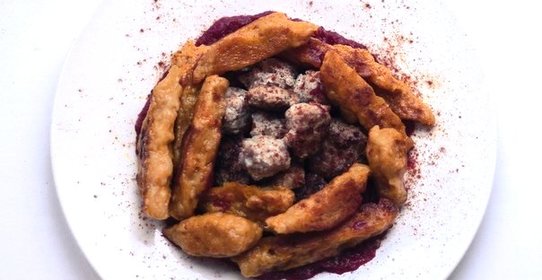 Тыквенные ньокки с тефтелями