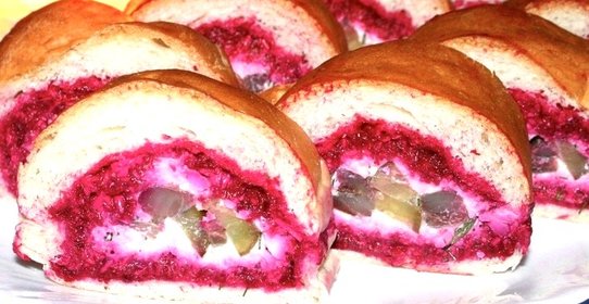 Селедка под шубой в батоне