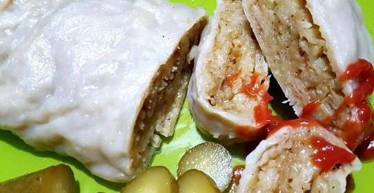 Рулет с картофелем и грибами